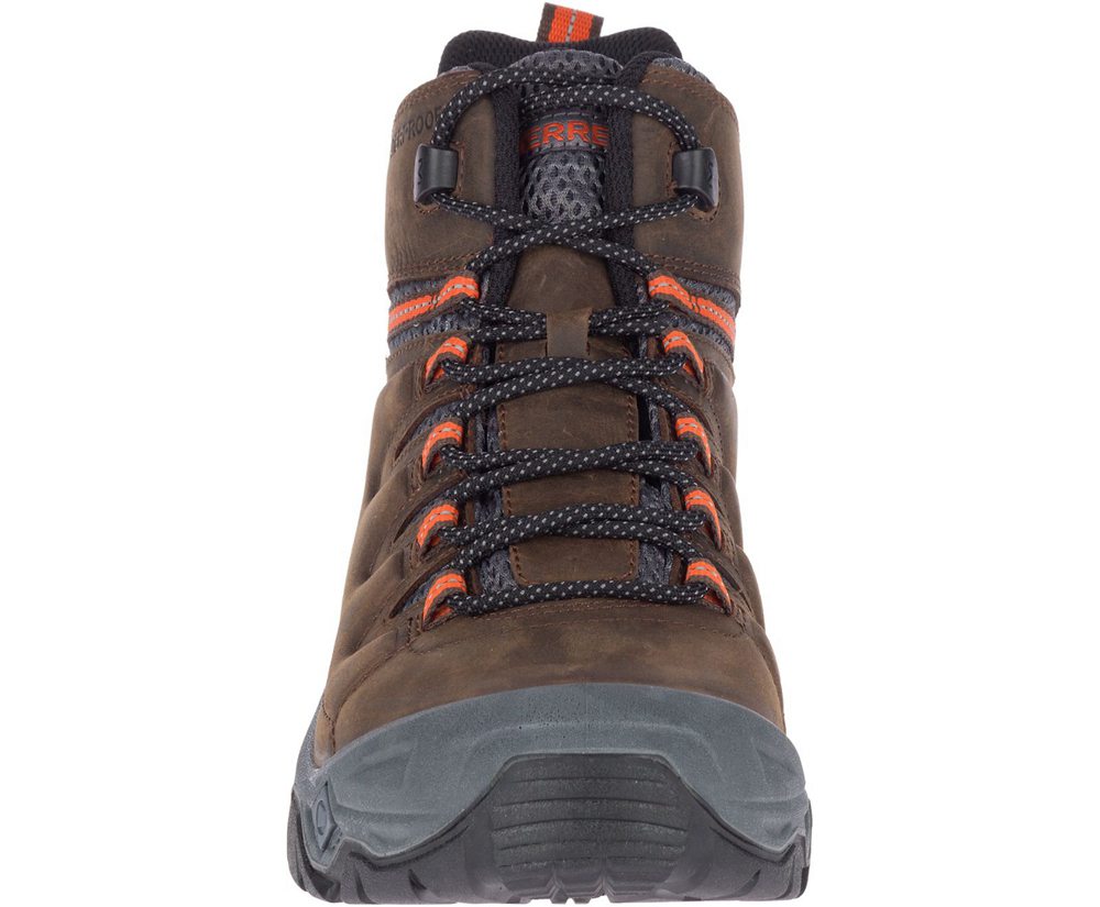 Botas Homem - Merrell Strongbound Peak Mid Waterproof - Marrom - MXE962871